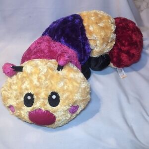 2010 Dan Dee Collector Large Caterpillar Plush Yellow Pink Purple Red 29"